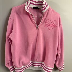 Barbie Pink Quarter Zip Sweatshirt Women’s Large